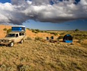 Camped in the dunes in the Strzelecki Desert