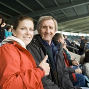 Lisa and John at the Port Power and Richmond Tigers AFL game