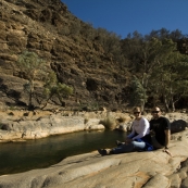 Sam and Lisa at the first set of Blinman Pools