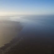 Freshwater and saltwater meet in Lake Eyre