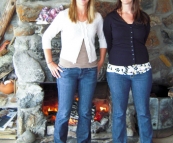 Lisa and Jill at Steve and Jenni\'s beach house on King Island