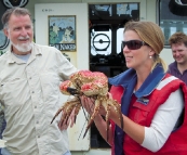 Lisa holding a Giant Crab