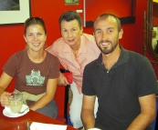 Lisa, Jenni and Sam at the Nautilus Coffee Shop