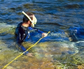 Sam spearfishing in Coles Bay