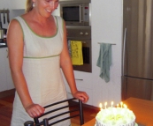 Lisa and her icecream cake