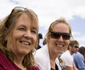 Sue and Linda at the King Island Races