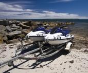 Getting ready to launch the jetskis in Quarantine Bay