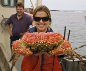 Lisa holding a Giant Crab