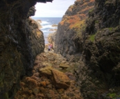 The entrance to the cave at Seal Rocks