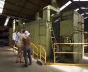 The wood-fired furnace at the King Island kelp factory