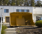 A shovel from one of the Elphinstone Caterpillar underground mining trucks