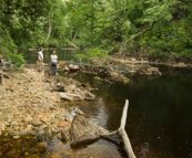 Carol, Greg and Lisa on the banks of the Frankland River near Balfour