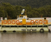 The Fatman Barge from Corinna to the southern bank of the Pieman River