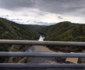 Reece Dam and the Pieman River below