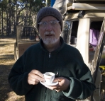 Greg and a morning Turkish coffee at Lagoon of Islands