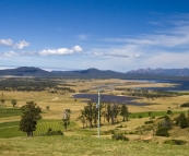 View of the vineyards and Freycinet Peninsula