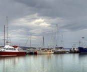 Boats in the harbour at Saint Helens