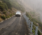 Making our way up the perilous Jacob\'s Ladder on the way into Ben Lomond National Park