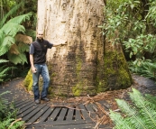 Sam next to one of the White Knights in Evercreech Forest