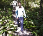 Carol and Greg on the hiking trail to Ralphs Falls