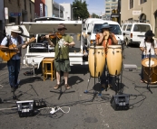Street performers at Salamanca Markets