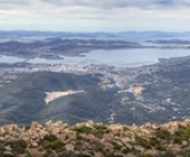 Panoramic view of Hobart from Mount Wellington