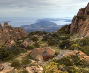 View of Bruny Island from Mount Wellington