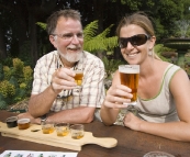 Greg and Lisa enjoying a beer at Cascade Brewery