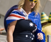 Spectators at the Twenty20 cricket at Bellerive Oval