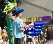 Spectators at the Twenty20 cricket at Bellerive Oval