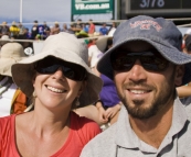 Sam and Lisa at the Twenty20 cricket at Bellerive Oval