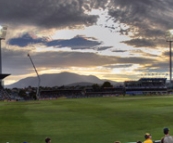 An amazing sunset at the Twenty20 cricket at Bellerive Oval