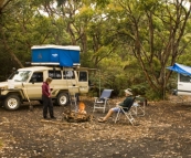 Carol and Greg at our Cloudy Bay campsite