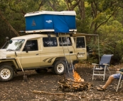 Carol and Greg at our Cloudy Bay campsite