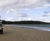 The Tank on the beach at Cloudy Bay after the storm