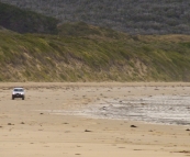 Greg and Carol on the beach at Cloudy Bay