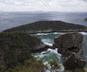 View of Penguin Island on the Fluted Cape hike