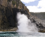 An amazingly powerful blowhole on South Bruny Island