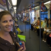 Lisa on the Skytrain