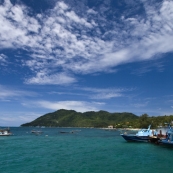 View north of Ko Tao from the harbor at Mae Haad Village
