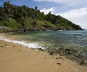 Lisa in the water at the beach just below Laem Promthep (Cape Promthep) at the southern tip of Phuket