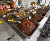 Some spicy-looking food at one of the stalls lining the streets in the old section of Phuket Town