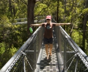 Lisa on the Valley of the Giants Treetop Walk