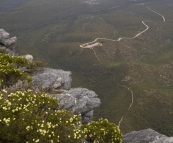 View of the car park from the peak of Bluff Knoll