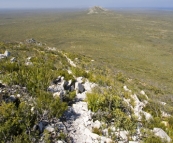 The hiking trail to the peak of West Mount Barren with East Mount Barren in the distance