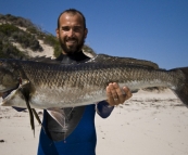 Sam with the mother of all Morwongs at Munglinup Reef