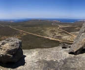 Panoramic of Lucky Bay and Thistle Cove from Frenchman's Peak