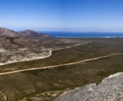 Panoramic of Thistle Cove, Cape Le Grand and Le Grand Beach from Frenchman's Peak