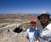 Sam and Lisa atop Frenchman's Peak with Cape Le Grand in the background