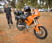 A European fellow and his KTM in Kalgoorlie